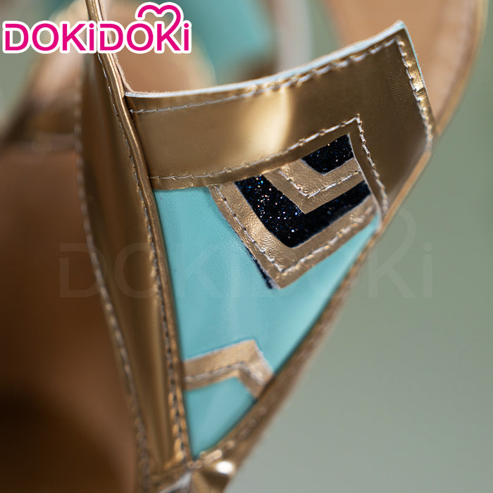 【Upgraded version】DokiDoki Game Genshin Impact Cosplay Nefer Shoes High Heel Gold