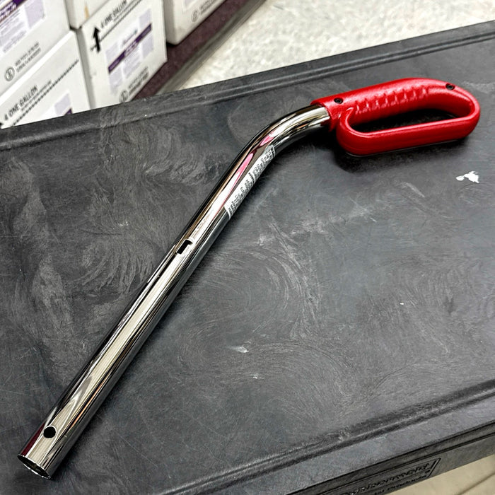 UPPER HANDLE W/ RED HAND GRIP FOR SANITAIRE CHROME TOP VACUUMS