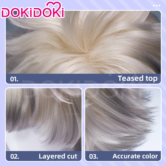 【US LOCAL SHIPPING 】DokiDoki Anime GACHIAKUTA Cosplay Rudo Surebrec Wig Short White Black Hair