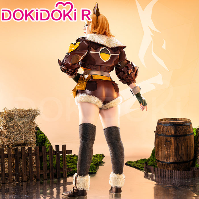 【US LOCAL SHIPPING 】Dokidoki-R Game Cosplay Brown Leather Suit Tail