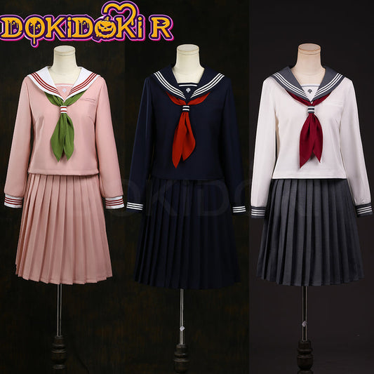 【US LOCAL SHIPPING 】DokiDoki-R Game Cosplay Costume Uniform Halloween Blue / Pink / Grey