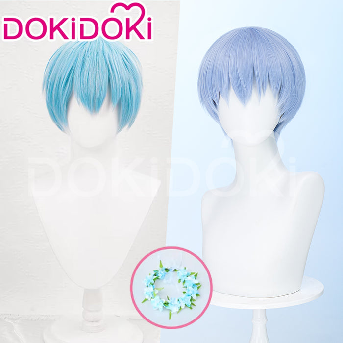 【US/EU LOCAL SHIPPING 】DokiDok Manga Anime Cosplay Wig Short Straight Blue Hair