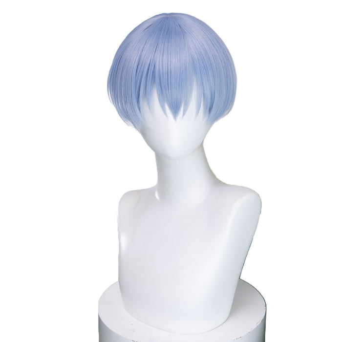 【US/EU LOCAL SHIPPING 】DokiDok Manga Anime Cosplay Wig Short Straight Blue Hair