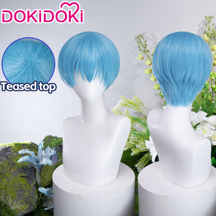 【US/EU LOCAL SHIPPING 】DokiDok Manga Anime Cosplay Wig Short Straight Blue Hair