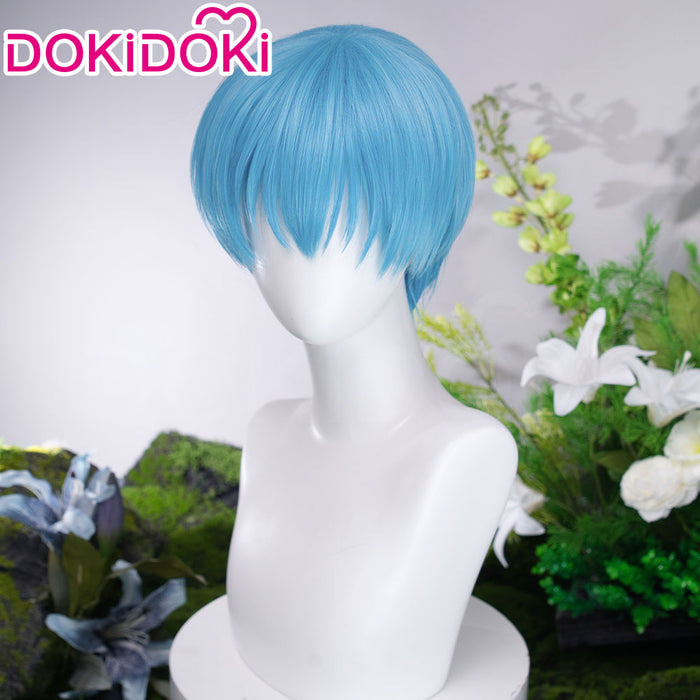 【US/EU LOCAL SHIPPING 】DokiDok Manga Anime Cosplay Wig Short Straight Blue Hair
