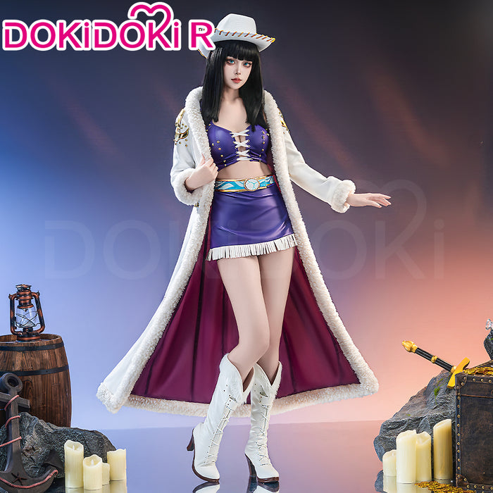 【US/EU Local Shipping】【Size XS-3XL】DokiDoki-R Anime Cosplay  Women Costume Purple White With Hat / Long Cape
