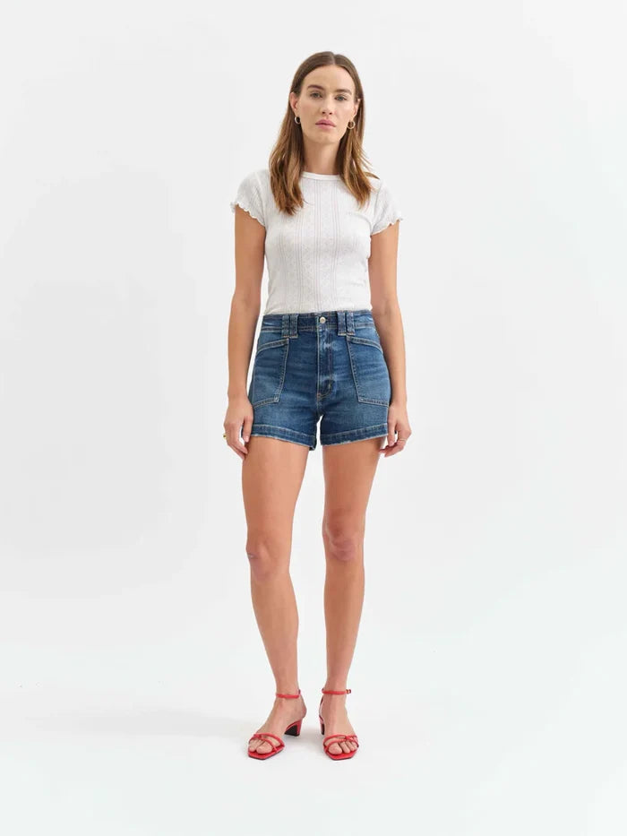 Valley Girl Front Pocket Shorts-Manhattan