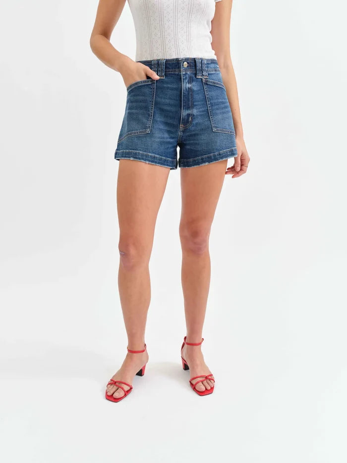 Valley Girl Front Pocket Shorts-Manhattan