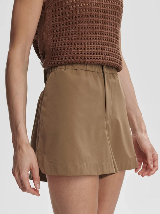 Varley-Nilla Mid Rise Short 3.5"-Taupe Stone