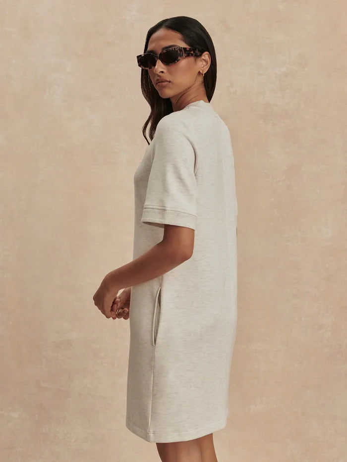 Varley Nori Half Zip Dress-Ivory Marl