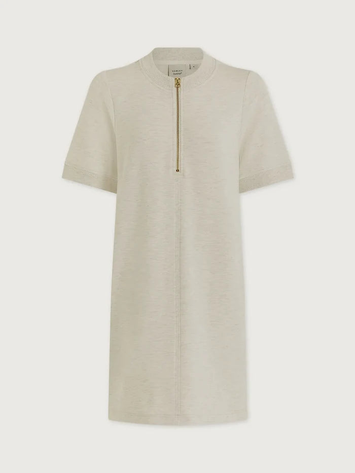 Varley Nori Half Zip Dress-Ivory Marl