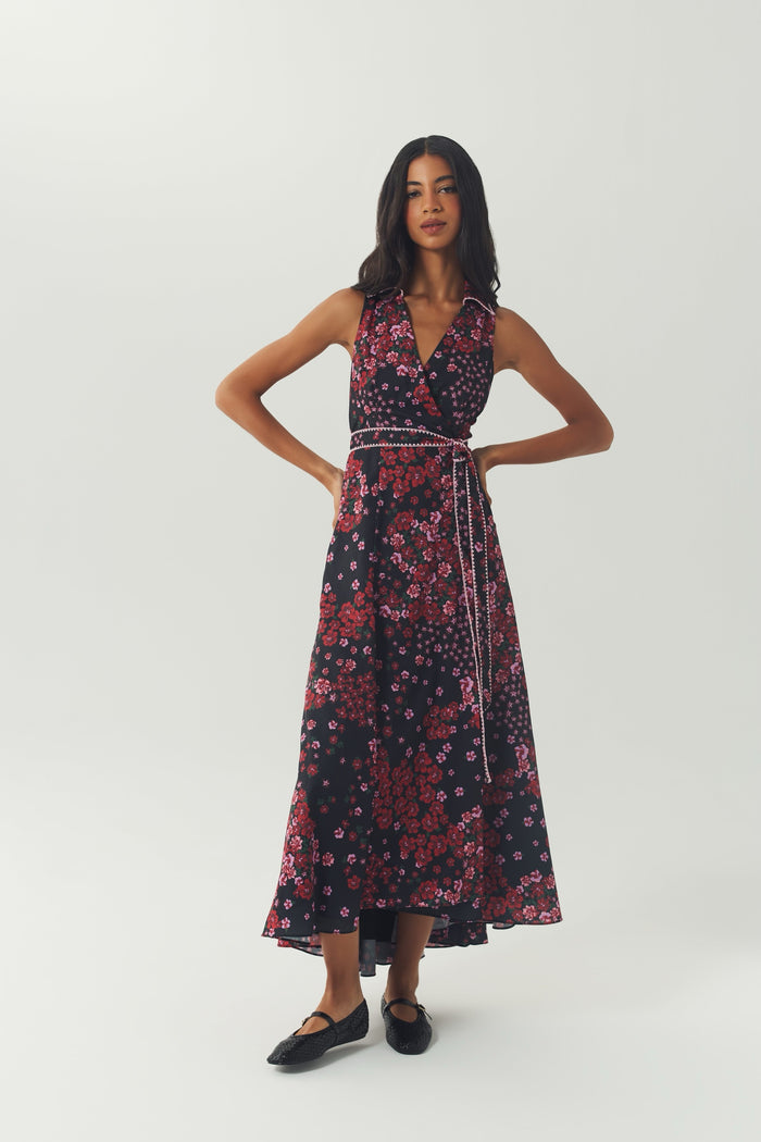 Vela Dress-Black/Rose