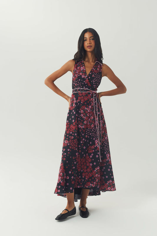 Vela Dress-Black/Rose