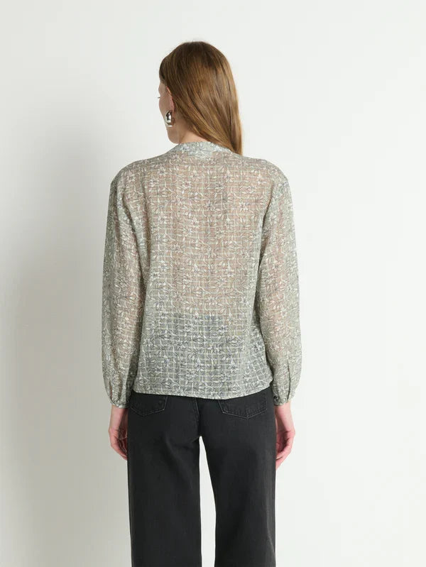 Vella Pintucked Top-Garden Floral