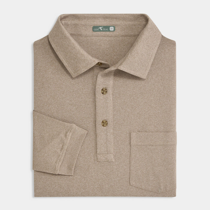 Wander Long Sleeve Polo - Birch