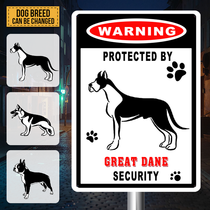 Warning Metal Sign Wall Decor Farmhouse Sign For Outdoor - Dog Metal Sign - Gift For Dog Lover