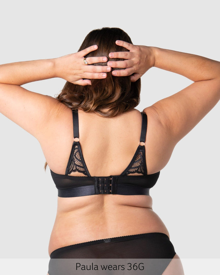 Back of Warrior 2.0 Multifit Nursing Bra - Black