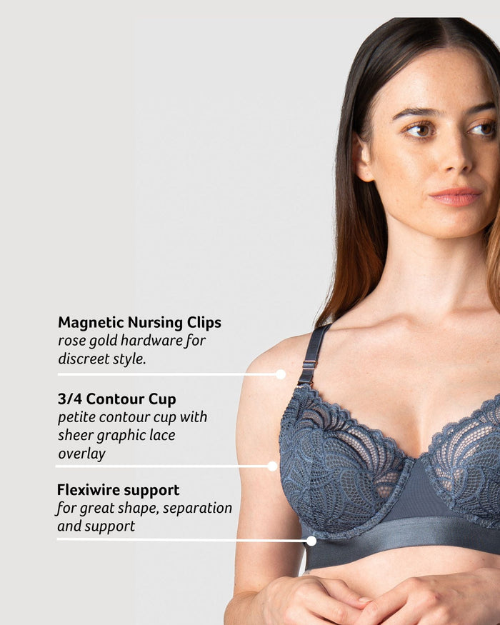 Warrior Demi Nursing Bra - Slate
