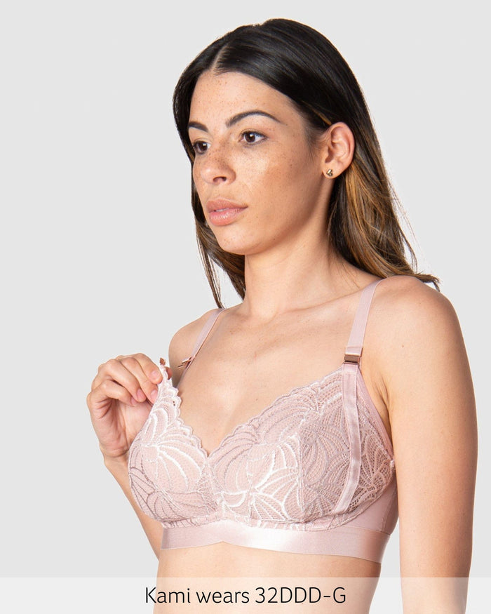 Nursing clip on Warrior Wirefree Soft Cup Nursing Bra in Blush