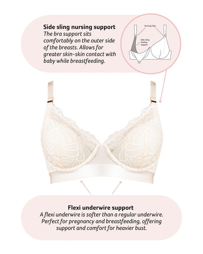Details of Warrior Plunge Nursing Bra - Ivory