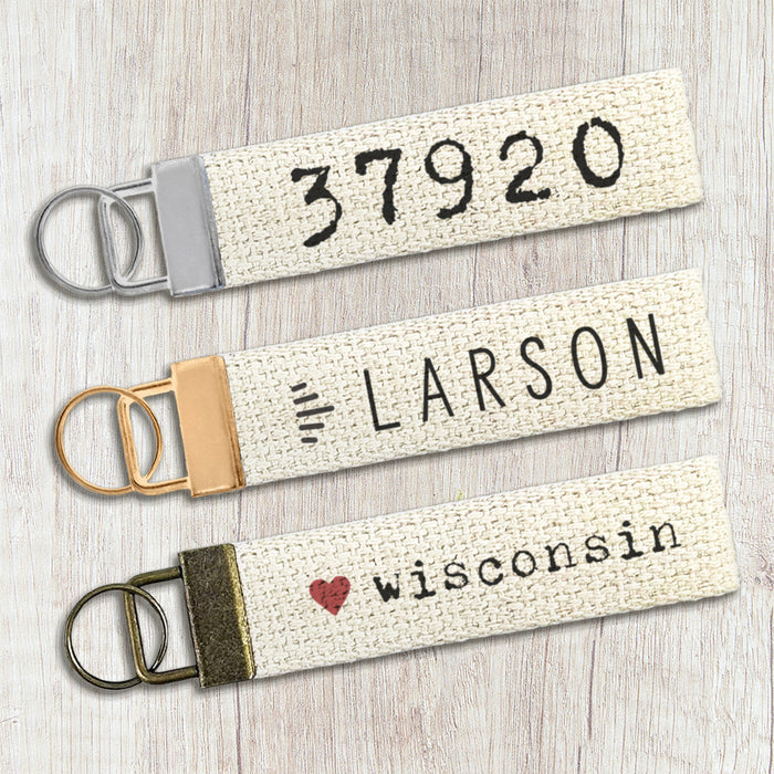 Watercolor Arrows - Valentine's Day Canvas Key Fob
