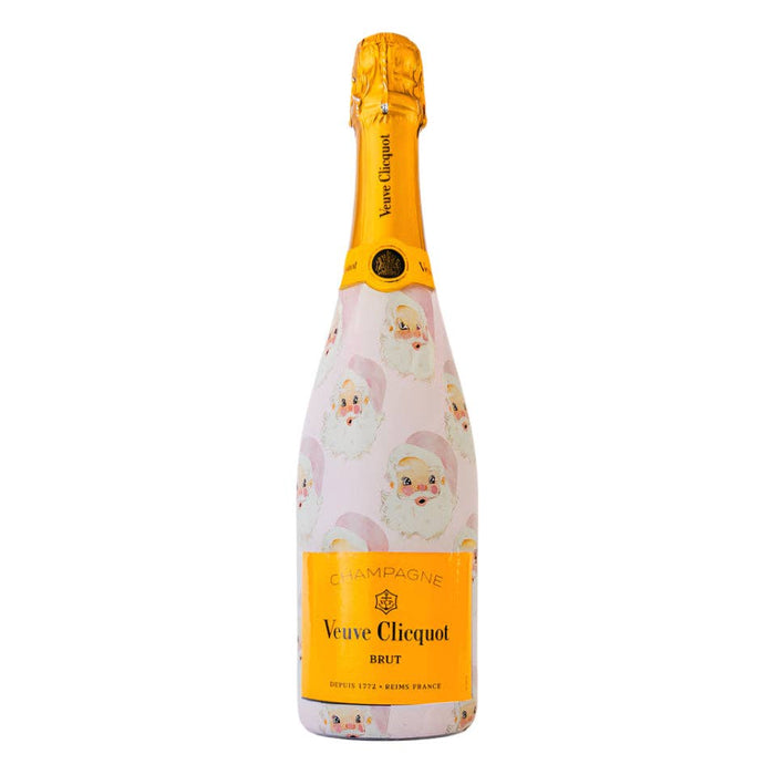 Watercolor Pink Santa - Champagne
