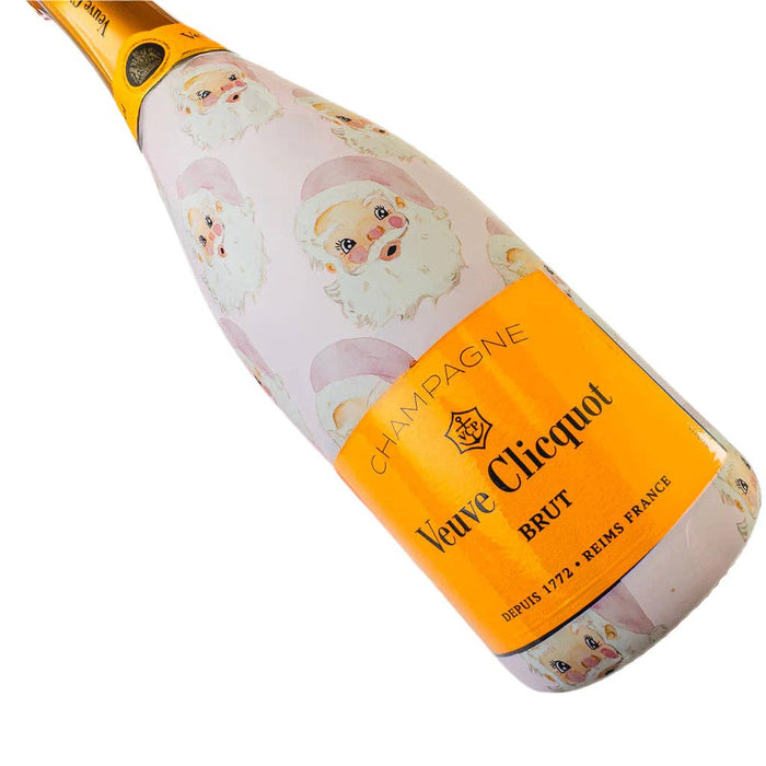 Watercolor Pink Santa - Champagne