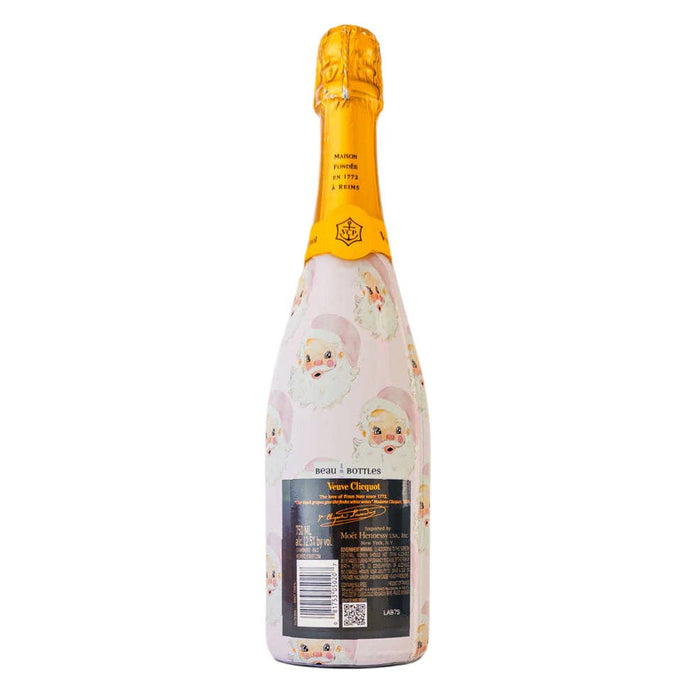 Watercolor Pink Santa - Champagne