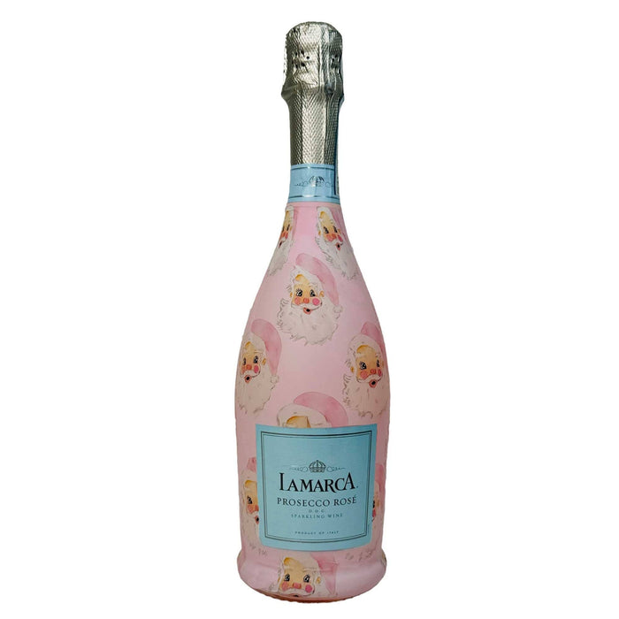 Watercolor Pink Santa- Prosecco