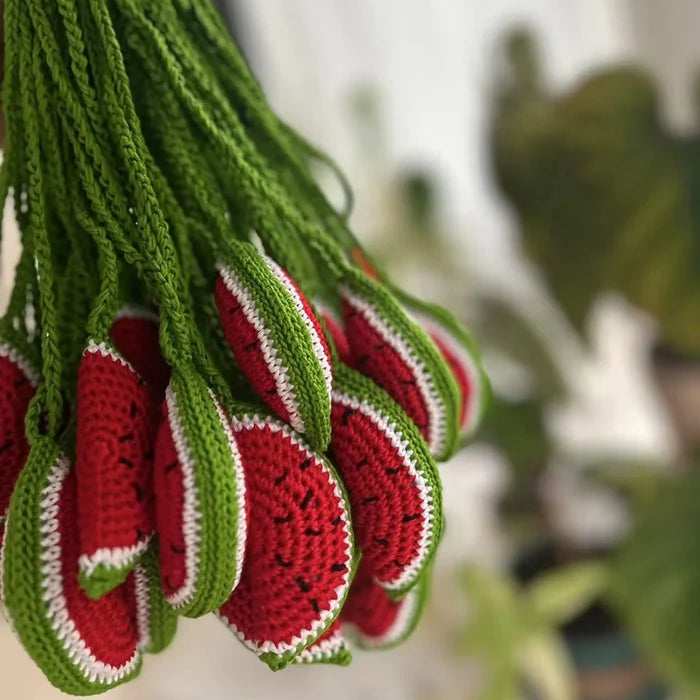 Watermelon Hand Crochet Bag Charm