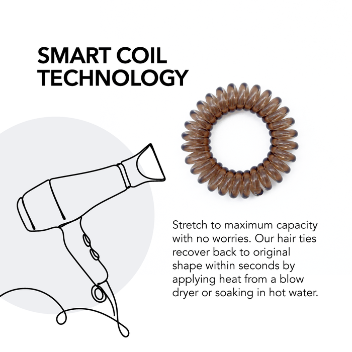 Waterproof Spiral Hair Ties (8 Pack)