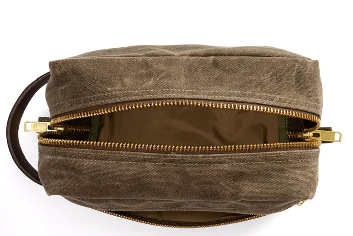 Waxed Canvas Dopp Kit - Field Brown