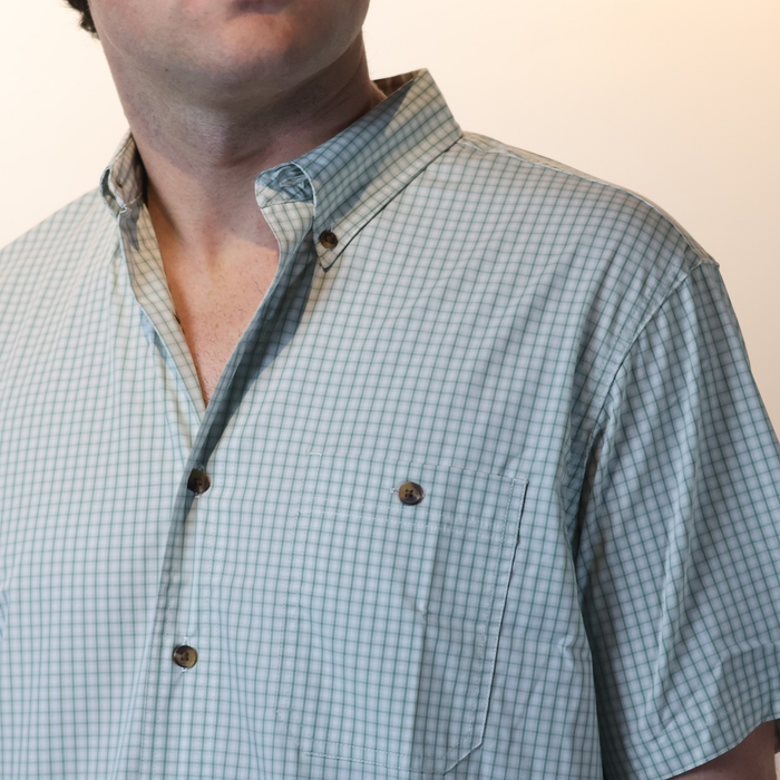 Western Short Sleeve Button Down - Limelight