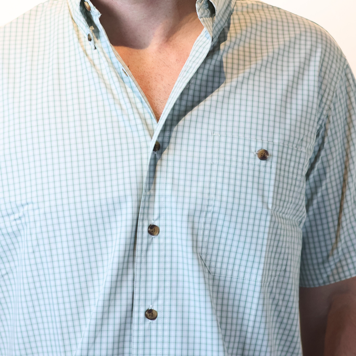 Western Short Sleeve Button Down - Limelight