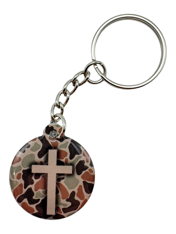 White + Cross  | Tap To Pray® Acrylic Keychain