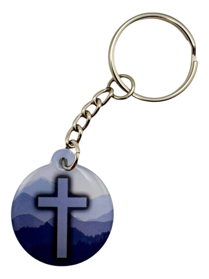 White + Cross  | Tap To Pray® Acrylic Keychain