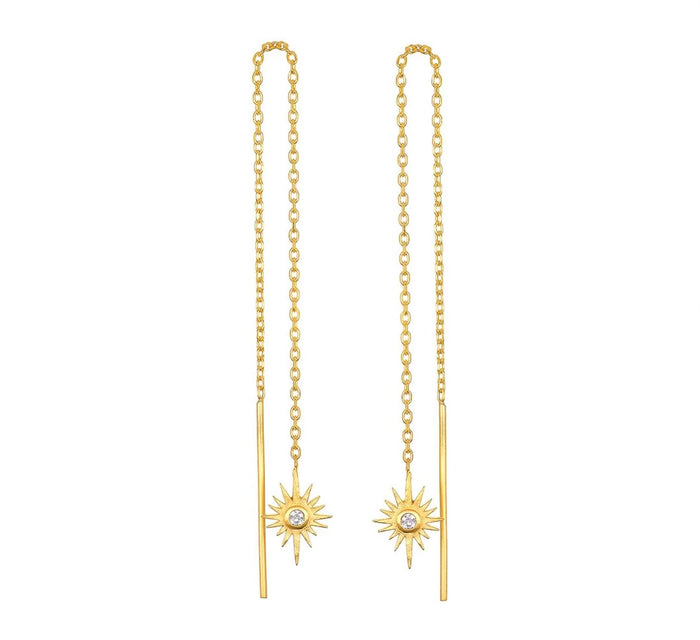 White Topaz North Star Threaders