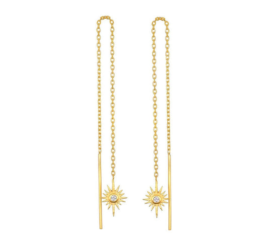 White Topaz North Star Threaders