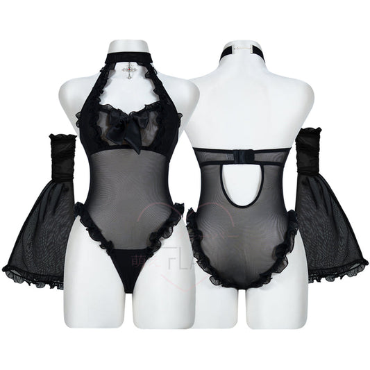 Widow’s Veil Mesh Lingerie Bodysuit