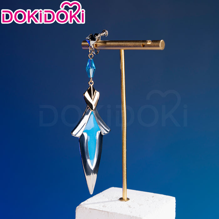 【Wig Ready For Ship】DokiDoki Game Genshin Impact Cosplay Lohen Wig / Earrings / Ear Clip Short Green Gradient Hair Vice Captain of the 5th Company