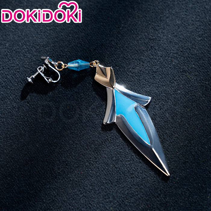 【Wig Ready For Ship】DokiDoki Game Genshin Impact Cosplay Lohen Wig / Earrings / Ear Clip Short Green Gradient Hair Vice Captain of the 5th Company