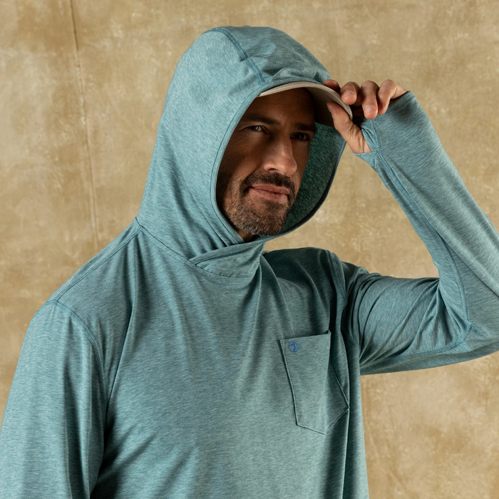 Windward Hooded T-Shirt - Midnight Teal Heather