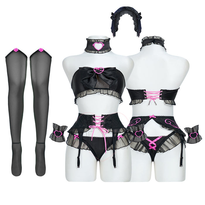 Wings of Temptation Ruffle Corset Lingerie