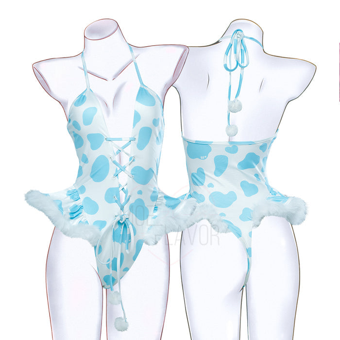 Winter Plush Cow Bodysuit