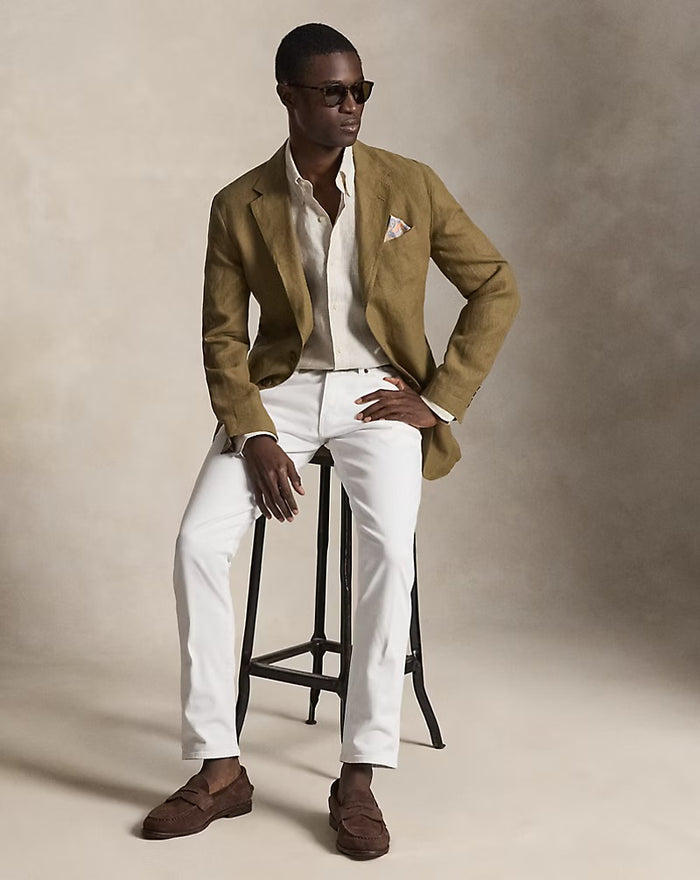 Yarn Dyed Linen Shirt - Coastal Beige/White