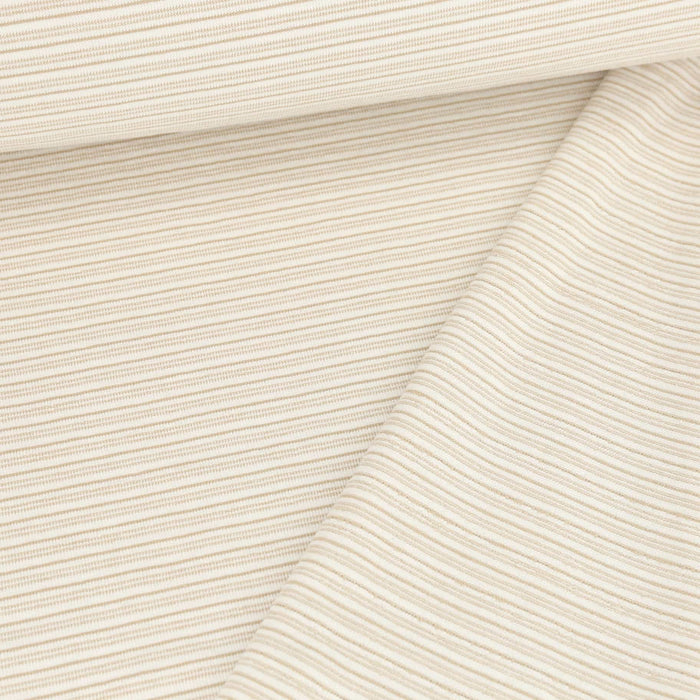 Yarn Dyed Stripes Beige Organic French Terry