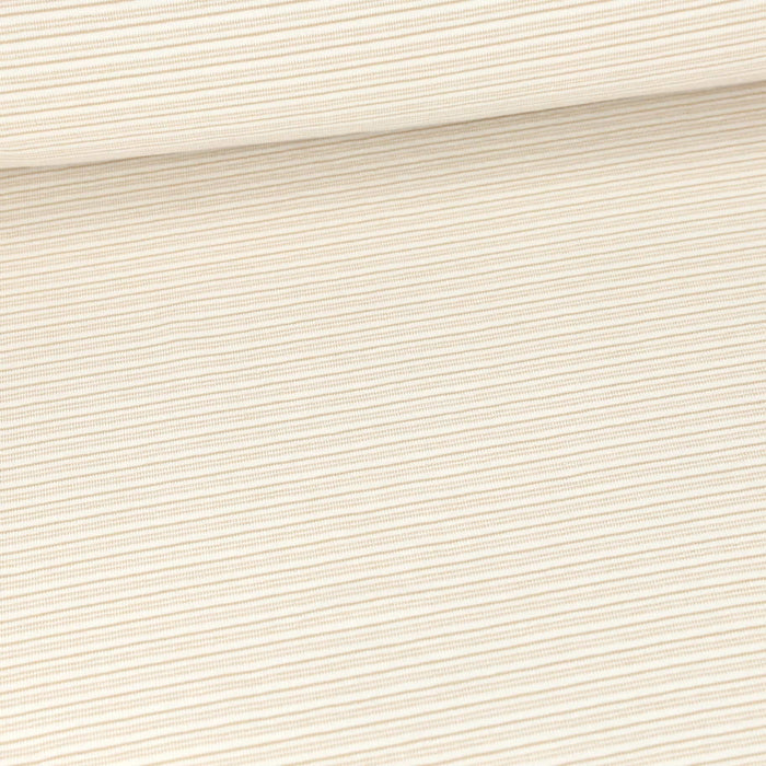 Yarn Dyed Stripes Beige Organic French Terry