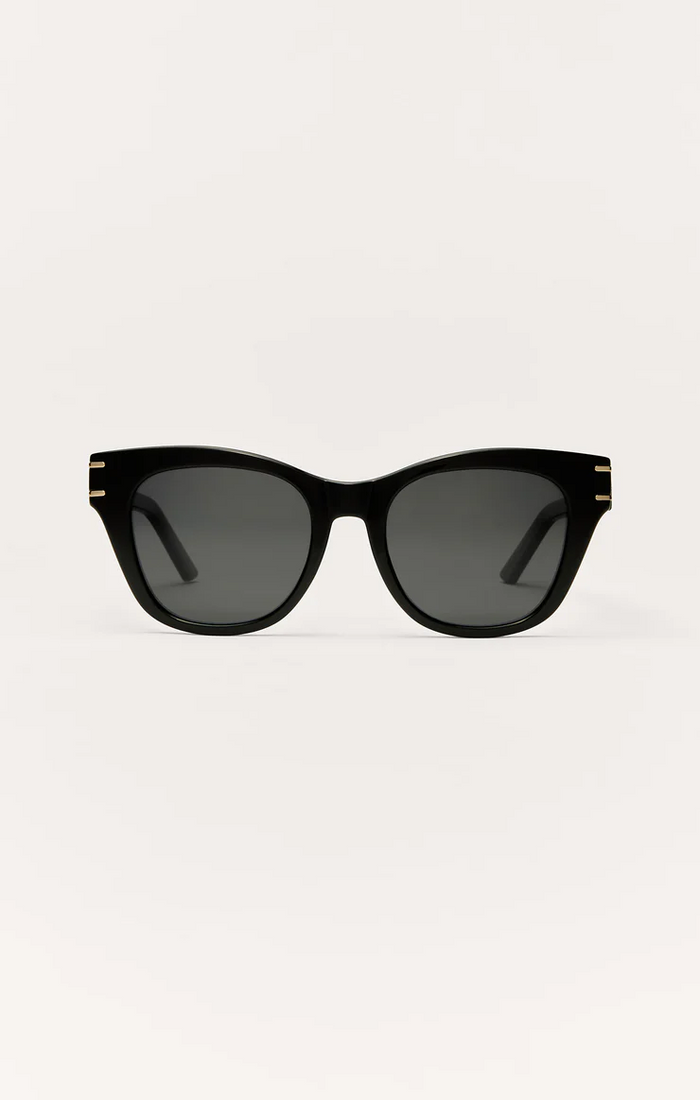 Z Supply Front Row Polarized Sunglasses - Polished Black