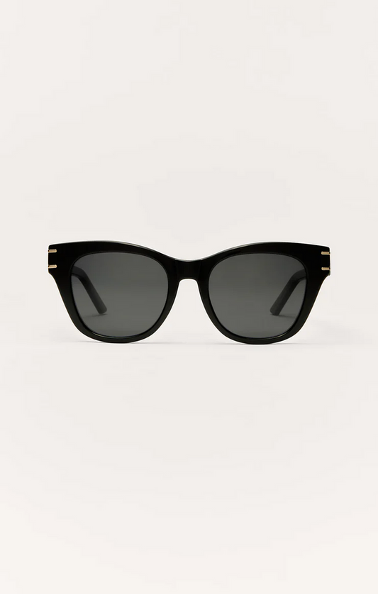 Z Supply Front Row Polarized Sunglasses - Polished Black