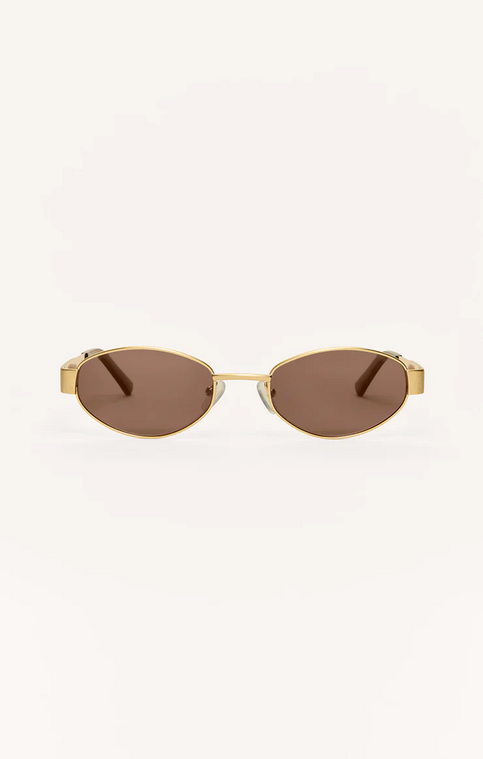 Z Supply Palisades Polarized Sunglasses - Satin Gold/Brown